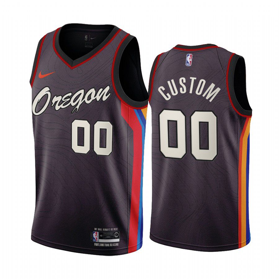 Men Portland Trail Blazers #00 custom chocolate city edition oregon 2020 nba jersey